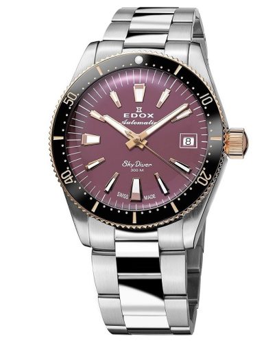 EDOX Skydiver Automatic Lady 80131-357RNRM-VIO Női Karóra