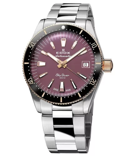 EDOX Skydiver Automatic Lady 80131-357RNRM-VIO Női Karóra